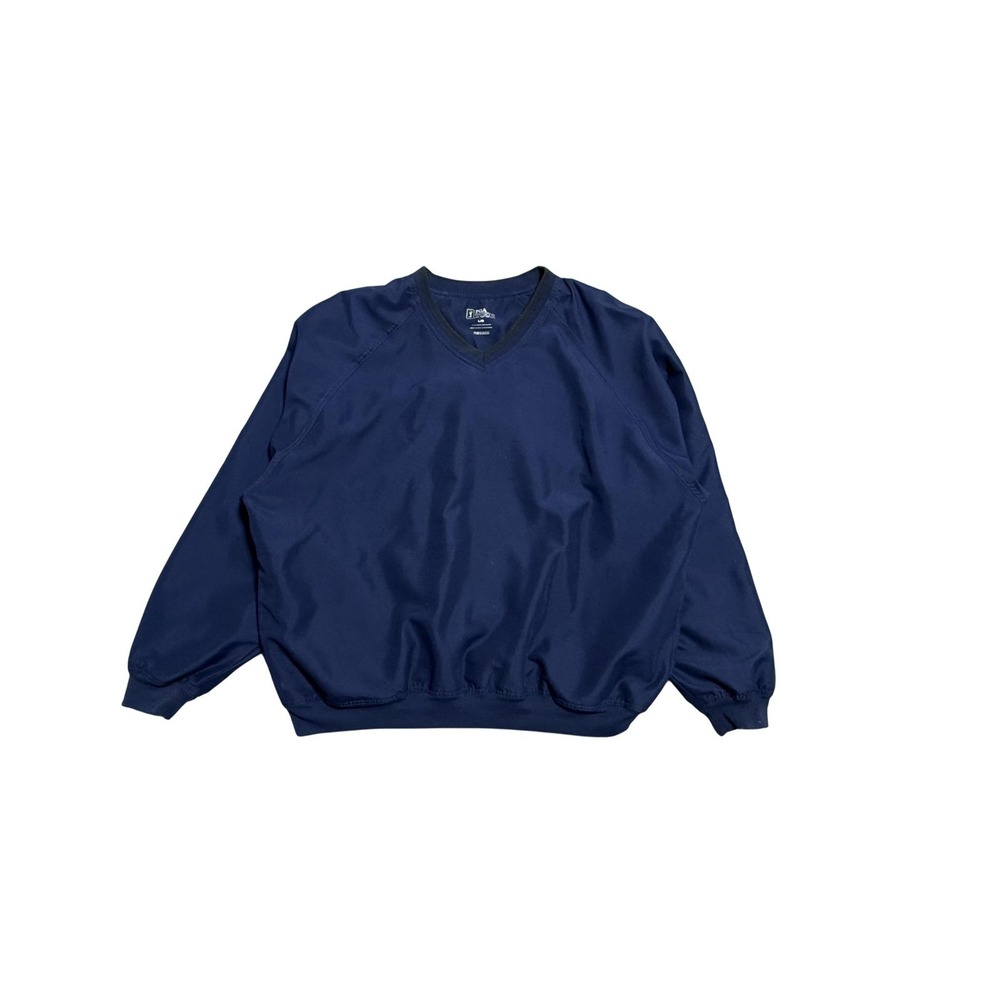 PGA Tour Windbreaker Jacket Mens Large Blue‎ V-Neck Pullover Golf Lined